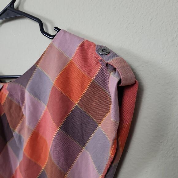 Patagonia San Benito Womens Multicolor Plaid Outlander Back Zip Blouse‎ Top Sz 4 - Picture 6 of 10